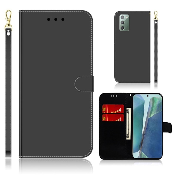 Mirror Samsung Galaxy Note 20 Flip Etui - Sort Black