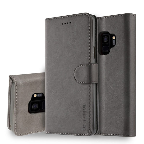 LC.IMEEKE Samsung Galaxy S9 flip etui - Grå Silver grey