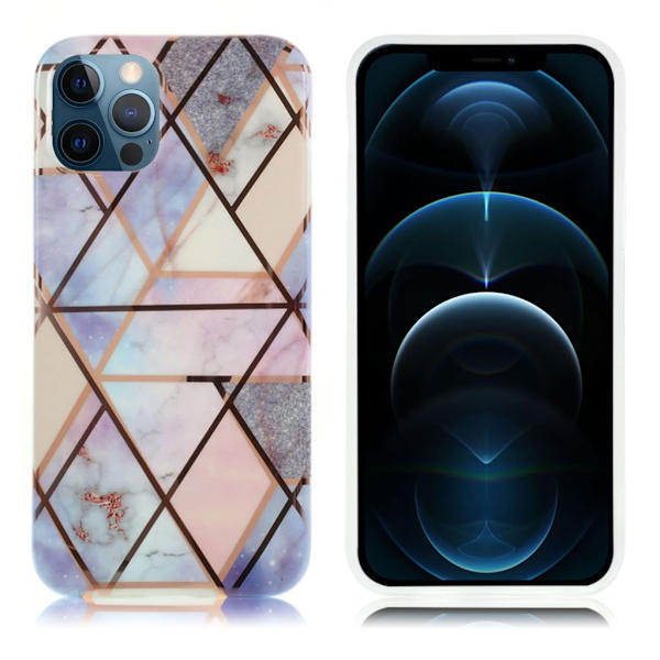 Marble iPhone 12 Pro Max Etui - Blå / Hvit / Sølv Blue