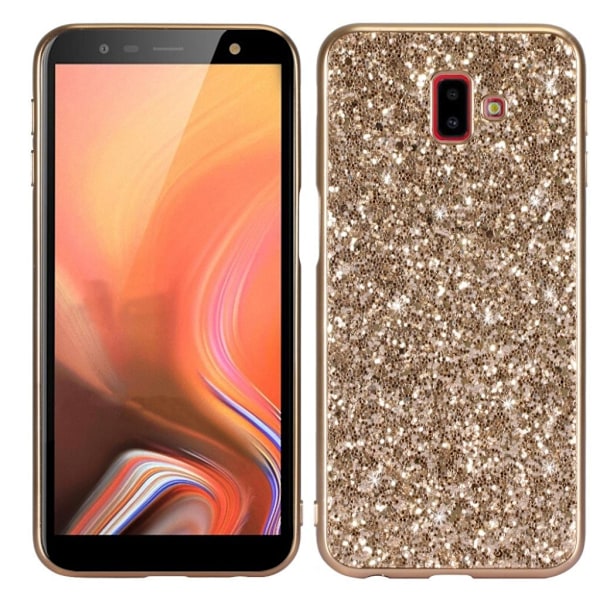 Glitter Samsung Galaxy J6 Plus (2018) deksel - Gull Gold