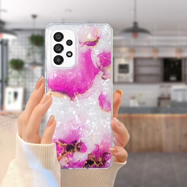 Marble Samsung Galaxy A33 5G Suojakotelo - Punainen Marble Pink