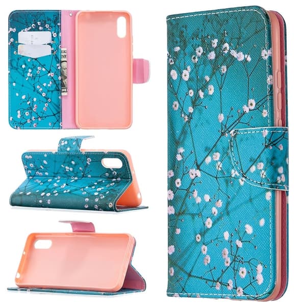Wonderland Xiaomi Redmi 9A Flippetui - Tre med Blomster Blue