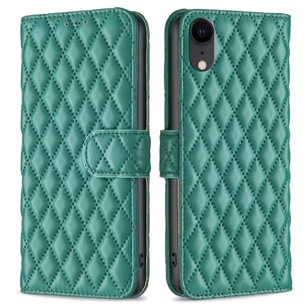 Rhombus mat iPhone Xr flip etui - Grøn Green