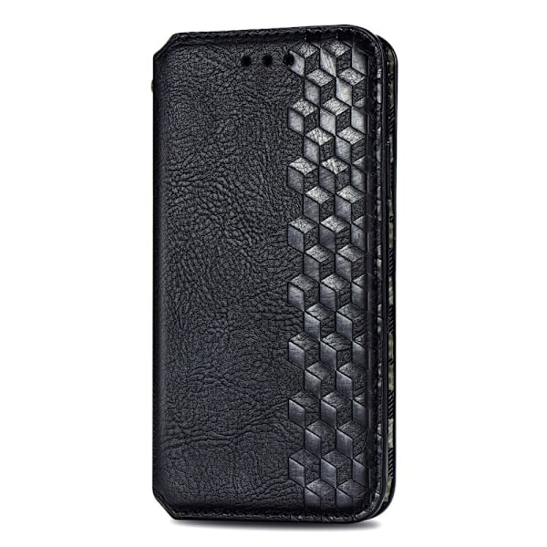 Læder Etui med A Stilfuldt Rhombus Tryk til Google Pixel 7 Pro - Sort Black