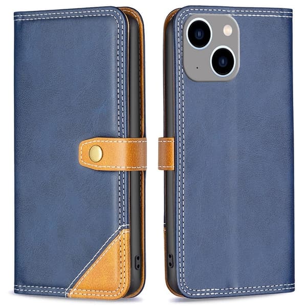 BINFEN tofarget læretui for iPhone 14 Plus - Blå Blue