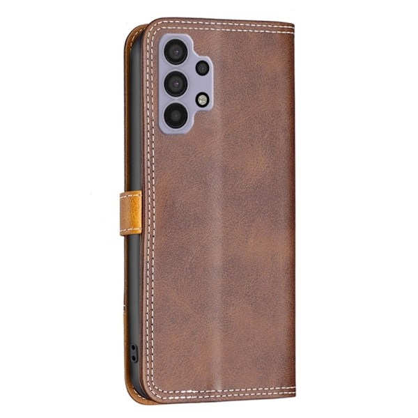 BINFEN tvåfärgat läder Samsung Galaxy M32 5G / Samsung Galaxy A32 5G fodral - Brun Brun