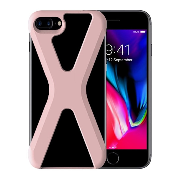 DAITE iPhone 7 Plus,8 Plus Skal med ett X design - Rosa Rosa