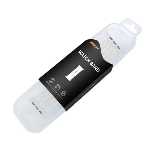 ENKAY Apple Watch 44mm elastisk klokkerem + skjermbeskytter - Hvit White