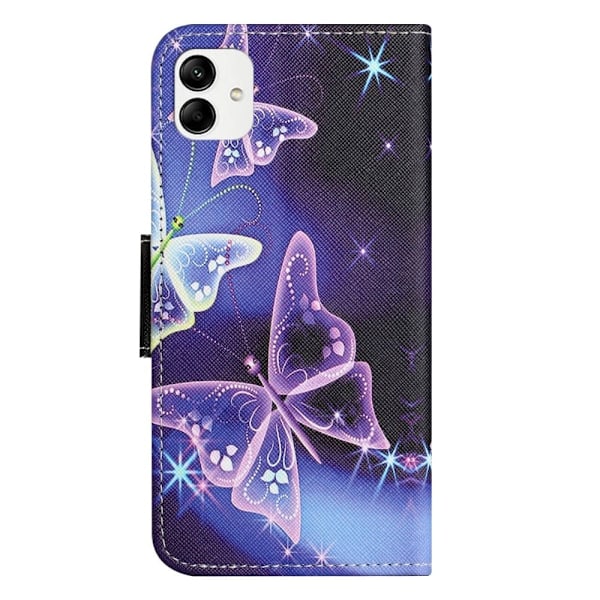 Wonderland Samsung Galaxy A04 Flip Etui - Sparkling Sommerfugle Purple