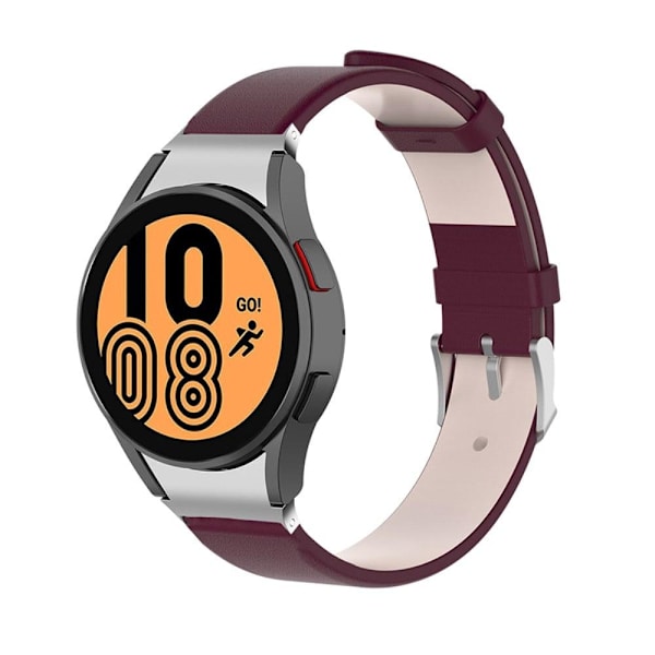 Samsung Galaxy Watch 5 (44mm) / (40mm) / 4 (44mm) / (40mm) Urrem i ægte læder - Rødvin Red