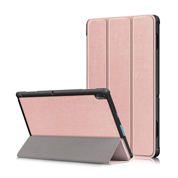 Lenovo Tab E10 stötsäkert plånboksfodral i läder - rosa guld multifärg