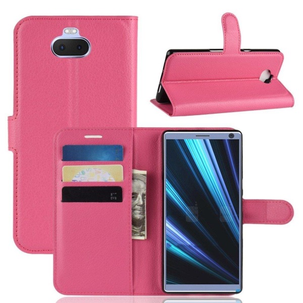 Sony Xperia 10 litchi læder etui - Rose Pink