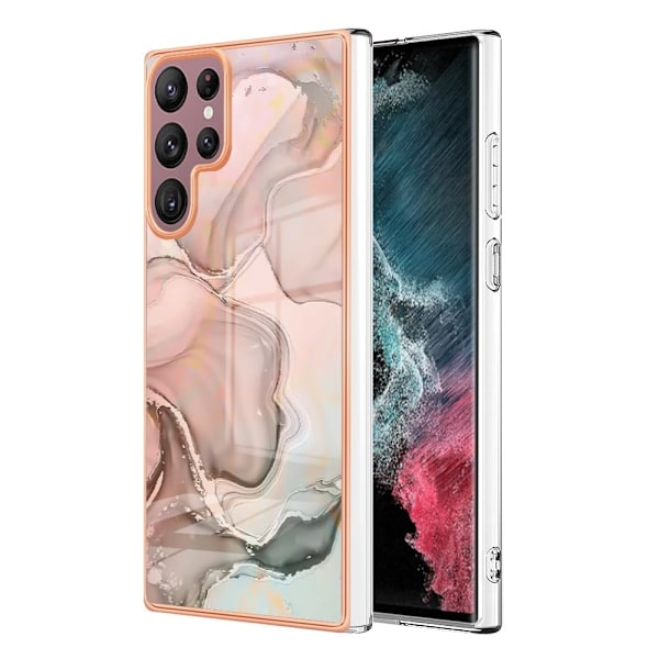 Marble Samsung Galaxy S23 Ultra Etui - Lyserød Pink