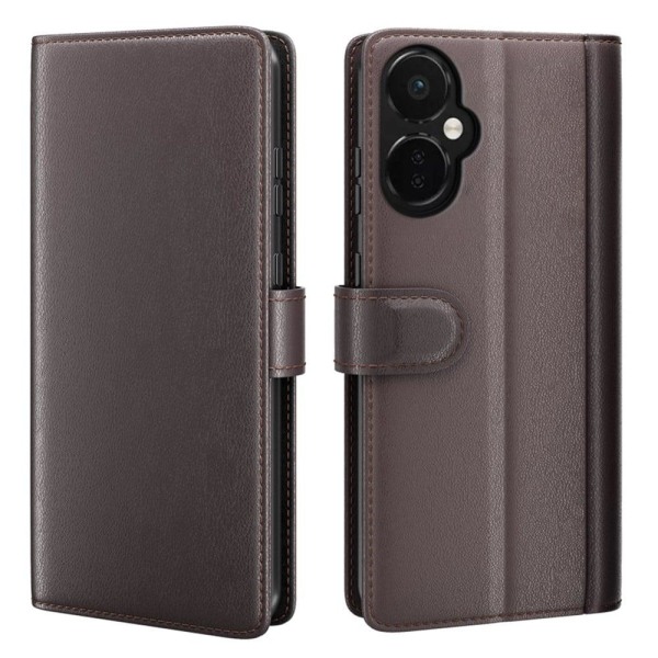 Äkta läder OnePlus Nord CE 3 fodral med korthållare Brun