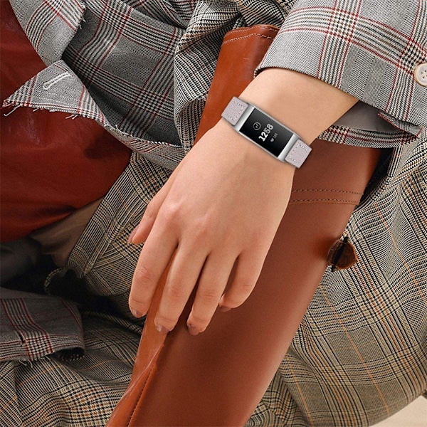 Fitbit Charge 3 klockarmband i äkta läder från cowhide - Lila Lila