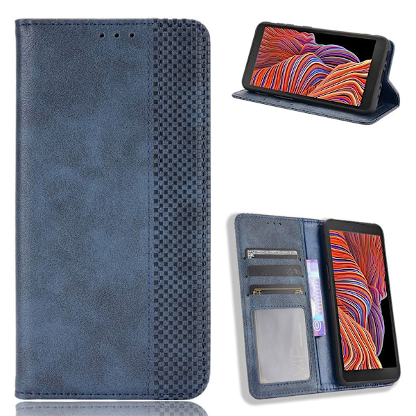 Bofink Vintage läder Samsung Galaxy Xcover 5 fodral - Blå Blå