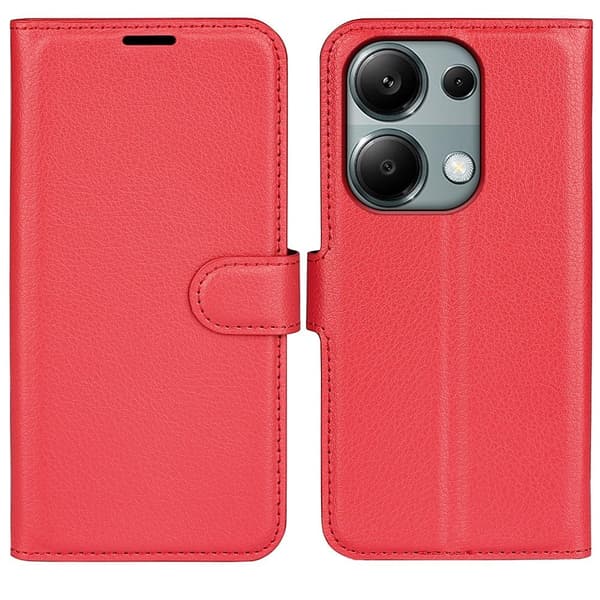 Classic Xiaomi Redmi Note 13 Pro 4G flip kuoret - Punainen Red