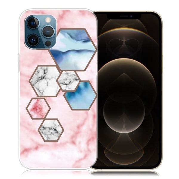 Marble design iPhone 12 Pro Max cover - Sekskantet Fragmentmarmo Multicolor