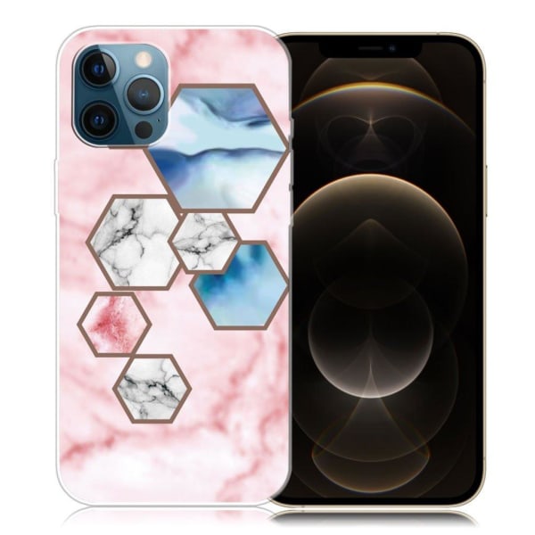 Marble iPhone 12 Pro Max case - Hexagon Fragment Marble Multicolor