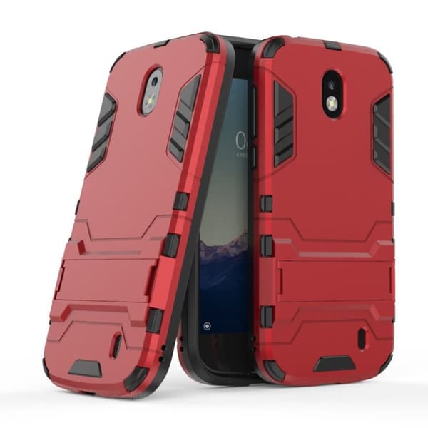 Nokia 1 beskyttelses deksel av plastikk og TPU materiale - rød Red