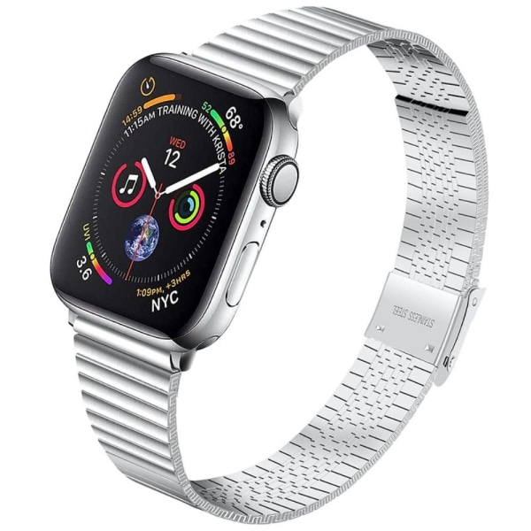 Apple Watch (41mm) stainless steel double buckle watch strap - S Silvergrå