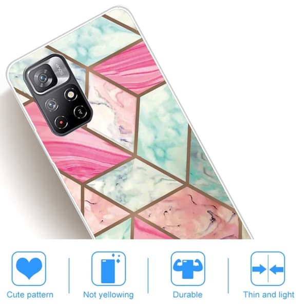 Marble Xiaomi Redmi Note 11T 5G Etui - Fargerik Klinkekule Tile Multicolor