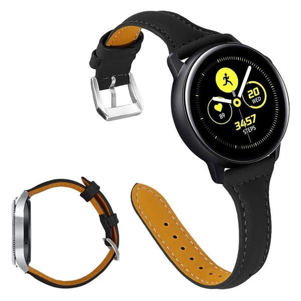 Universal genuine leather watch band - Black Svart