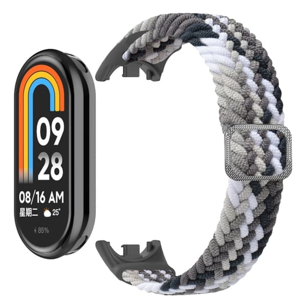 Xiaomi Smart Band 8 elastisk nylonfletningsrem - Rød / Sort Red