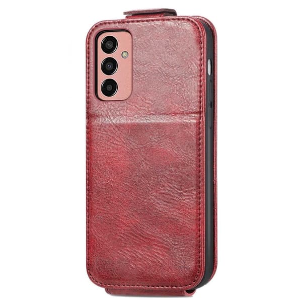 Vertical Flip Phone Etui med Zipper til Samsung Galaxy M13 4G - Rød Red