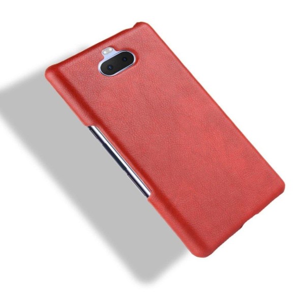 Sony Xperia 10 Plus litchi coated case - Red Röd