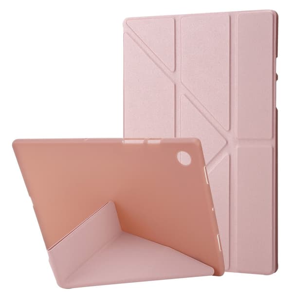 Samsung Galaxy Tab A8 10.5 (2021) silikoneetui i V-foldet stil - Rødguld Pink