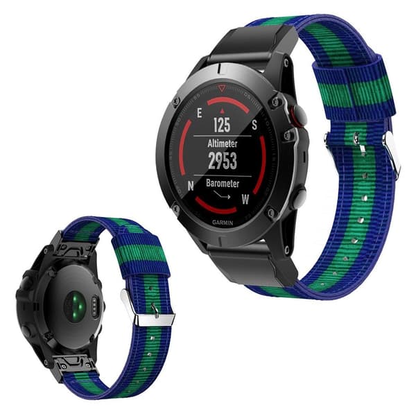 Garmin Venu nylonkellonauha - Sininen / Vihreä / Sininen Blue