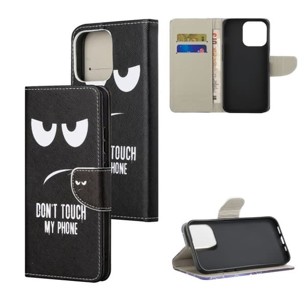 Wonderland iPhone 13 flip-etui - Ikke Rør Telefonen Min Black