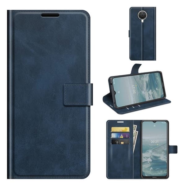 Wallet-style Lær Etui til Nokia G20 - Blå Blue