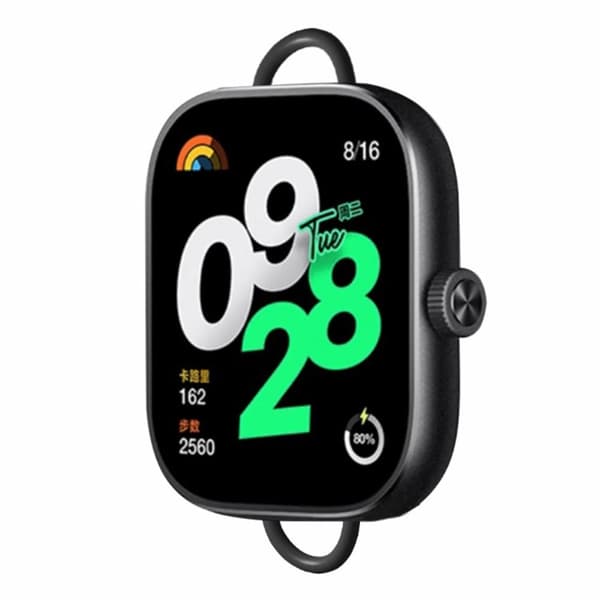 1 par Xiaomi Redmi Watch 4 Metal Connector Watch Adapter for Neck Strap Lanyard - Sort Black