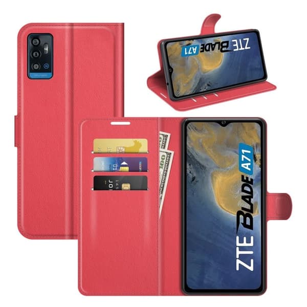 Classic ZTE Blade A71 Flippetui - Rød Red