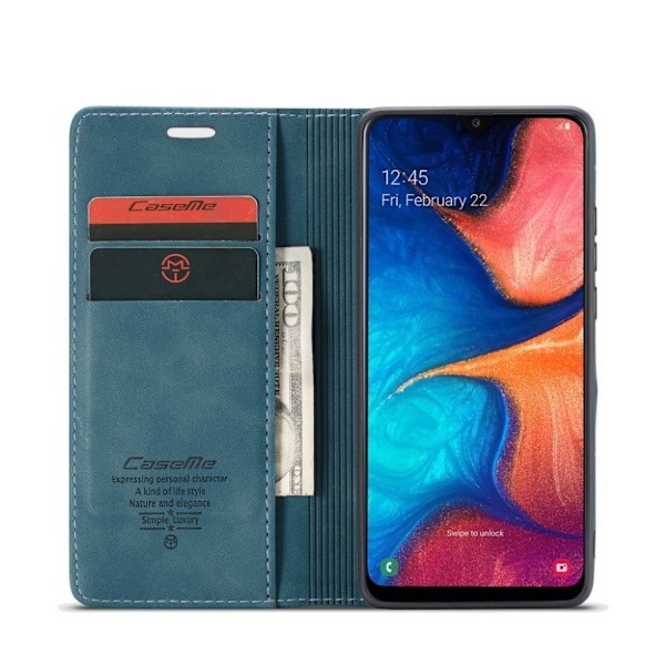 CaseMe Samsung Galaxy A20e Vintage Etui - Blå Blue