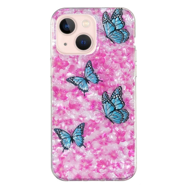 Butterfly läder iPhone 13 Mini fodral - Rosa Rosa