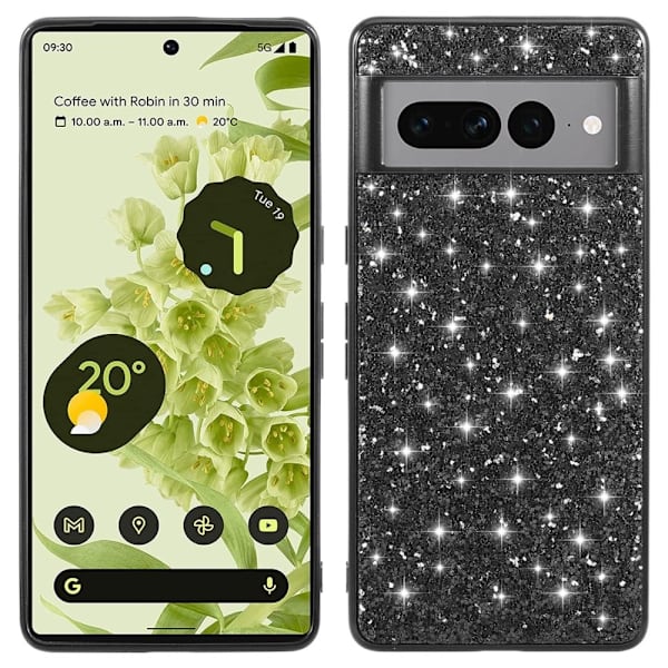 Glitter Google Pixel 8 Pro Etui - Sort Black