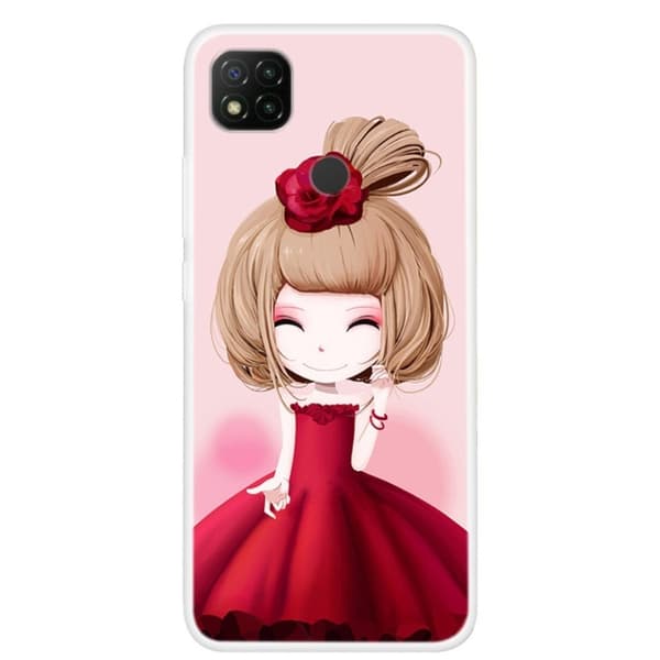 Deco Xiaomi Redmi 9C Etui - Nydelig Jente Red