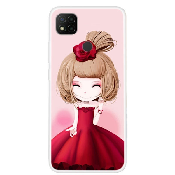 Deco Xiaomi Redmi 9C skal - Vacker Flicka Röd