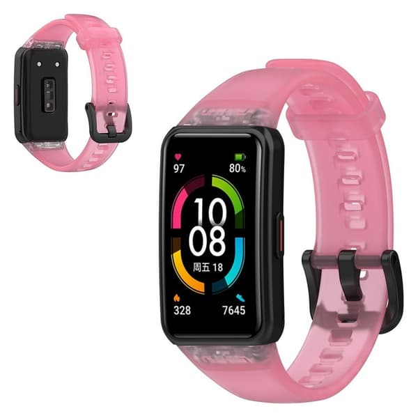 Honor Band 6 klar TPU-klokkerem - Rosa Pink