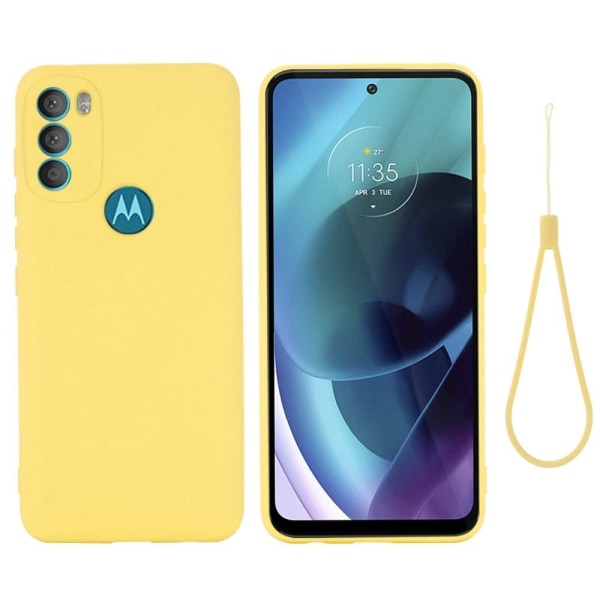 Matte Liquid Silikone Cover til Motorola Moto G71 5G - Gul Yellow
