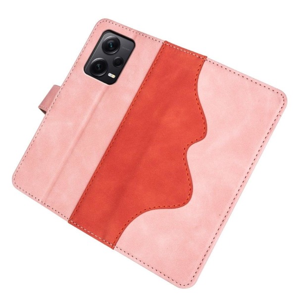 Two-color leather flip case for Xiaomi Redmi Note 12 Pro Plus - Pink