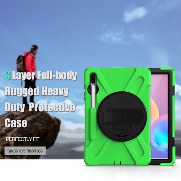 Samsung Galaxy Tab S6 X-Shape combo etui - Grønn Green