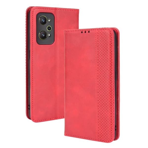 Bofink Vintage Realme GT Neo2 Nahkakotelo - Punainen Red