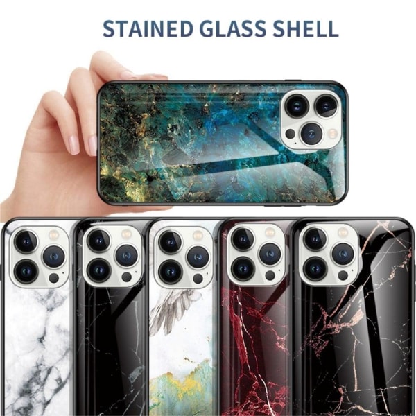 Fantasy Marble iPhone 14 Pro Max Suojakuori - Musta Marble Black