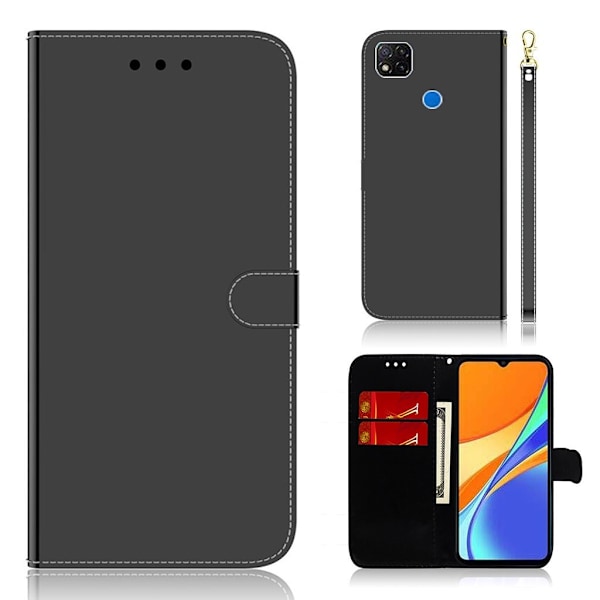 Mirror Xiaomi Redmi 9C fodral - Svart Svart