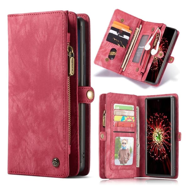CaseMe Samsung Galaxy Note 20 Lommebok med Glidelås - Rød Red