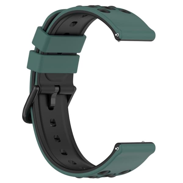 20 mm tofarvet silikoneurrem til Garmin-ur - Olivengrøn Sort Green
